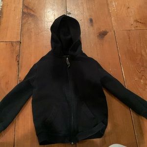 Kids black zip up hooded sweatshirt size Small 6/7